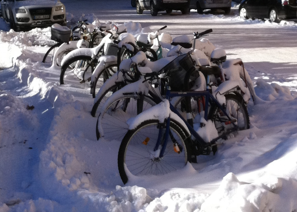 Cyklar i snö